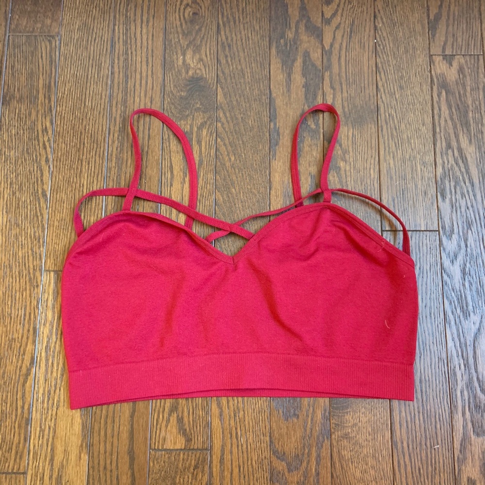 Red strappy bralette